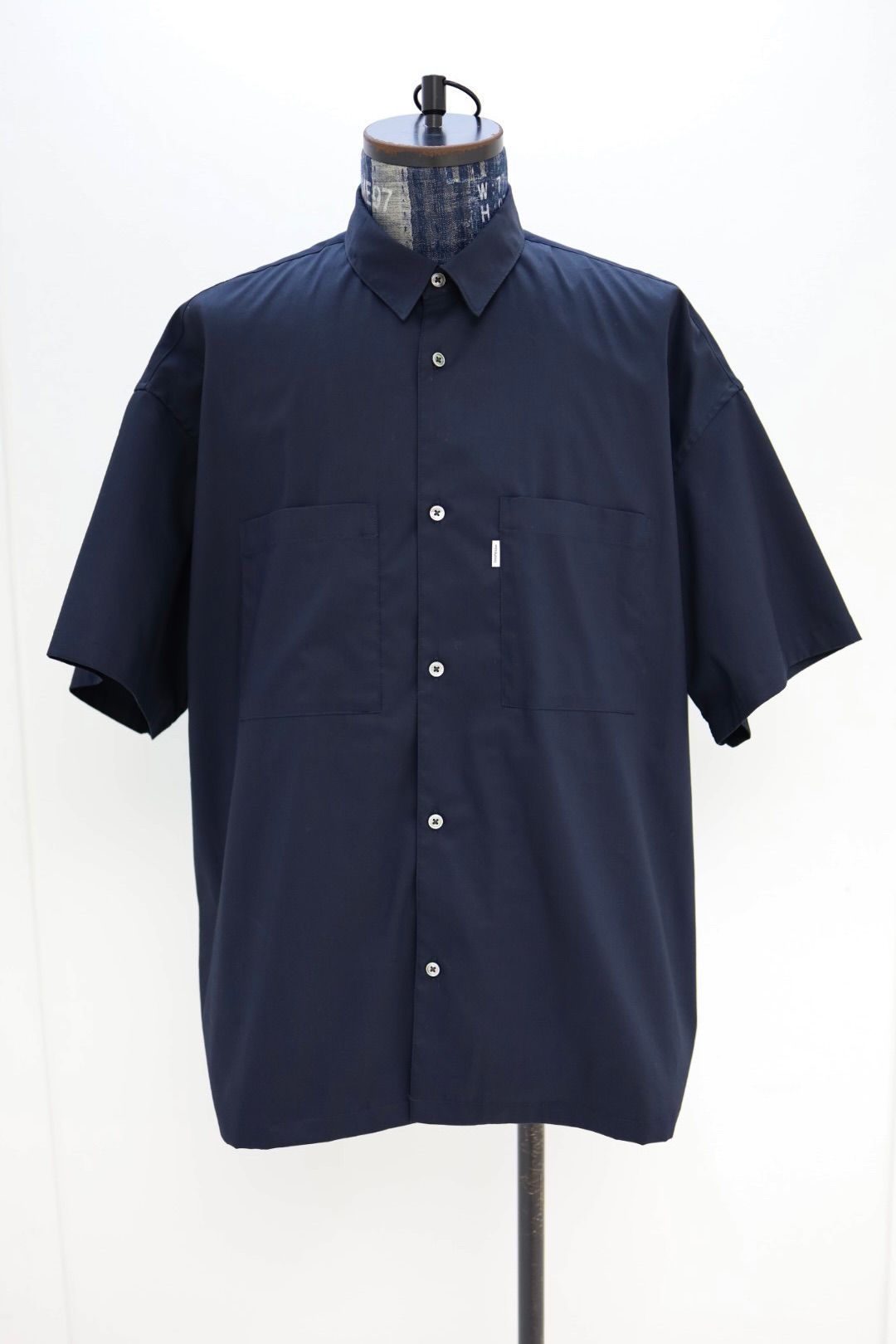 グラフペーパー 26SS Solotex Twill S/S Oversized Box Shirt(GM261-50159B)NAVY☆3月20日(金)発売！
