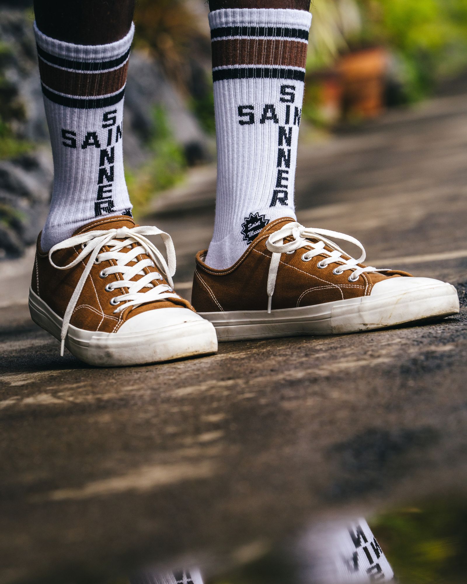 セントマイケル25SS SAINT SINNER SOCKS (SM-HR8-0000-109)BROWN