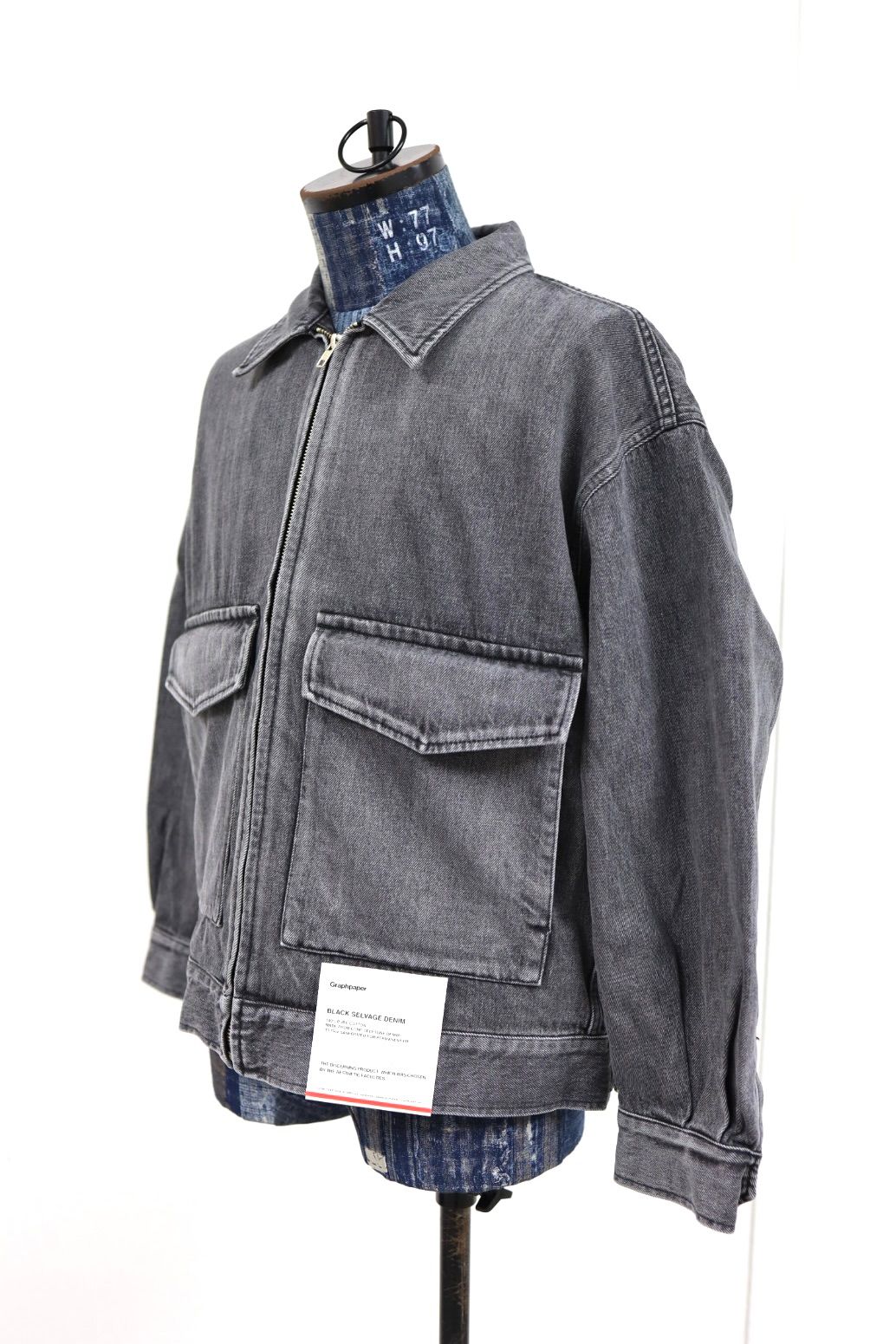 グラフペーパー Selvage Denim Zip Jacket(GU261-20056LB) BLACK_LIGHT FADE★1月24日(土)発売！