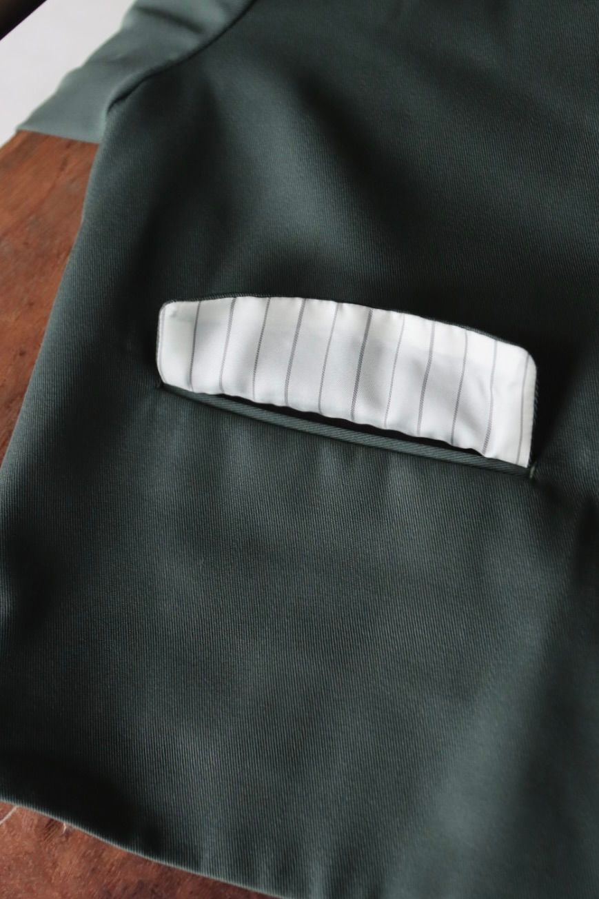 グラフペーパー Women's  25AW Techno Wool Nylon Stand Collar Short Jacket(GL253-20317)GREEN