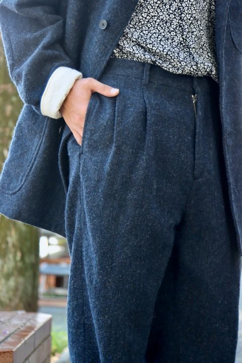A.PRESSE 23AW Tweed Hunting Jacket"NAVY"スタイル