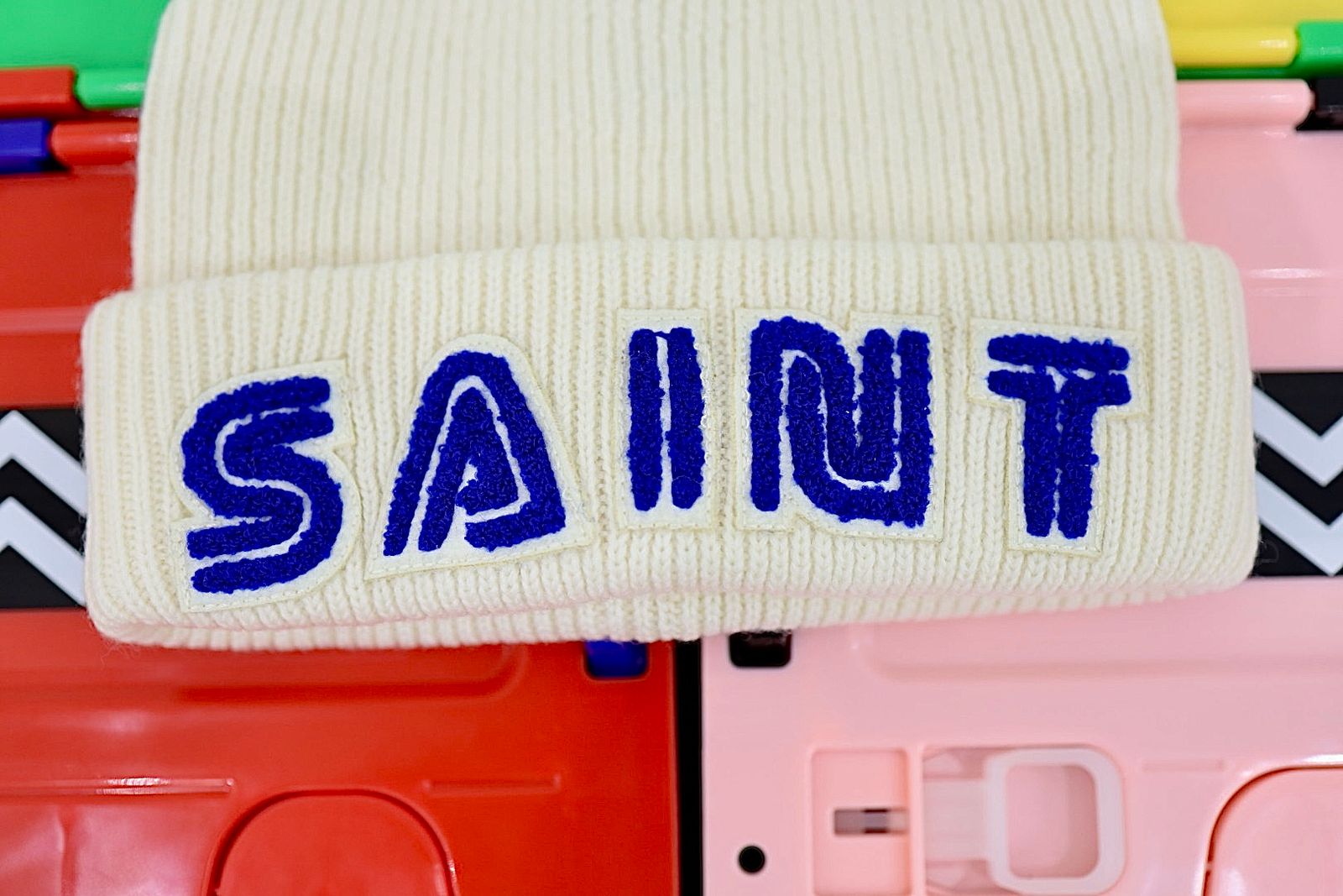 セントマイケル25AW SEGAコラボ SG_KNIT CAP /SAINT SEGA (SM-HR1-0000-C67)WHITE