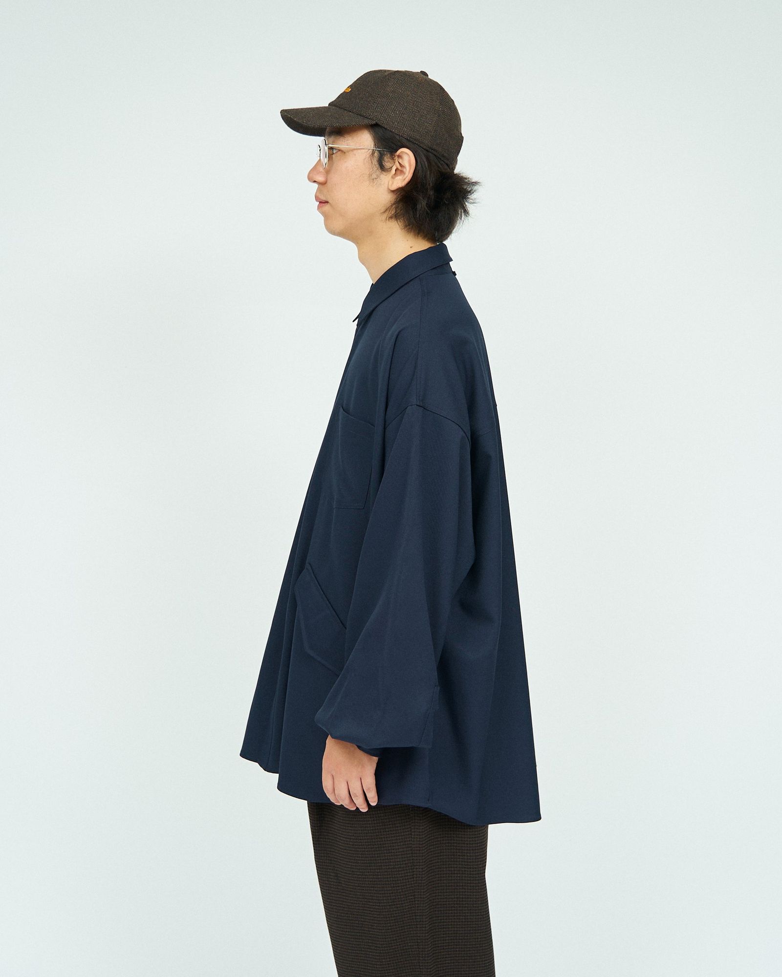 フレッシュサービス WOOLY TWILL TECH SHIRT(FSC243-50179) NAVY