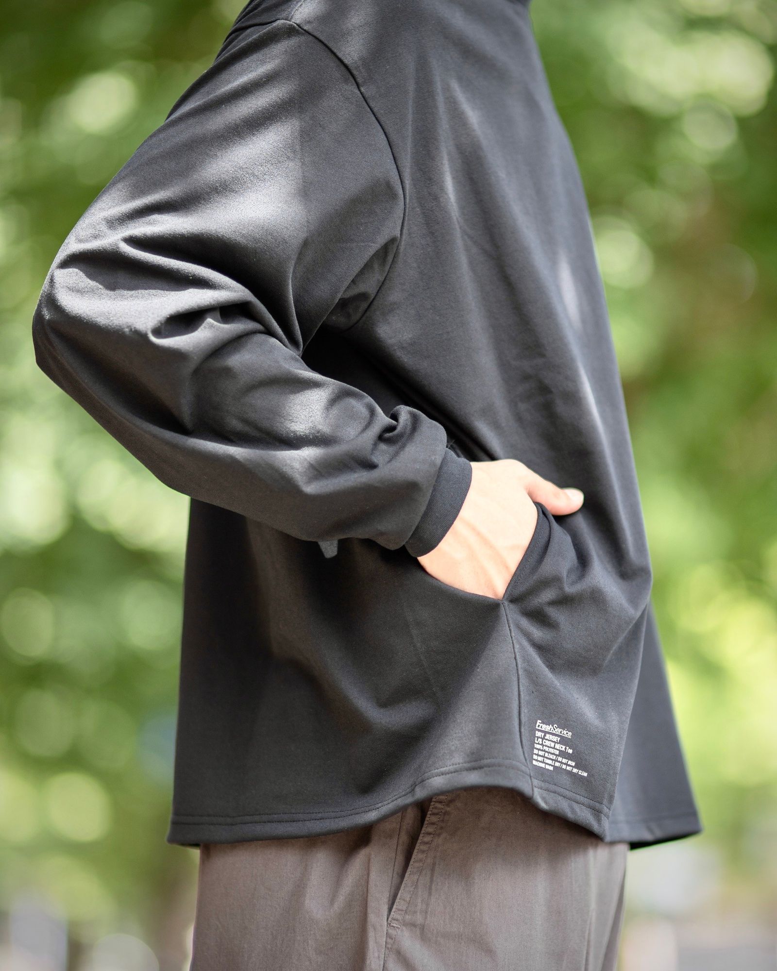 FreshService 新作DRY JERSEY L/S CREW NECK Tee(BLACK)style 2024.6.8