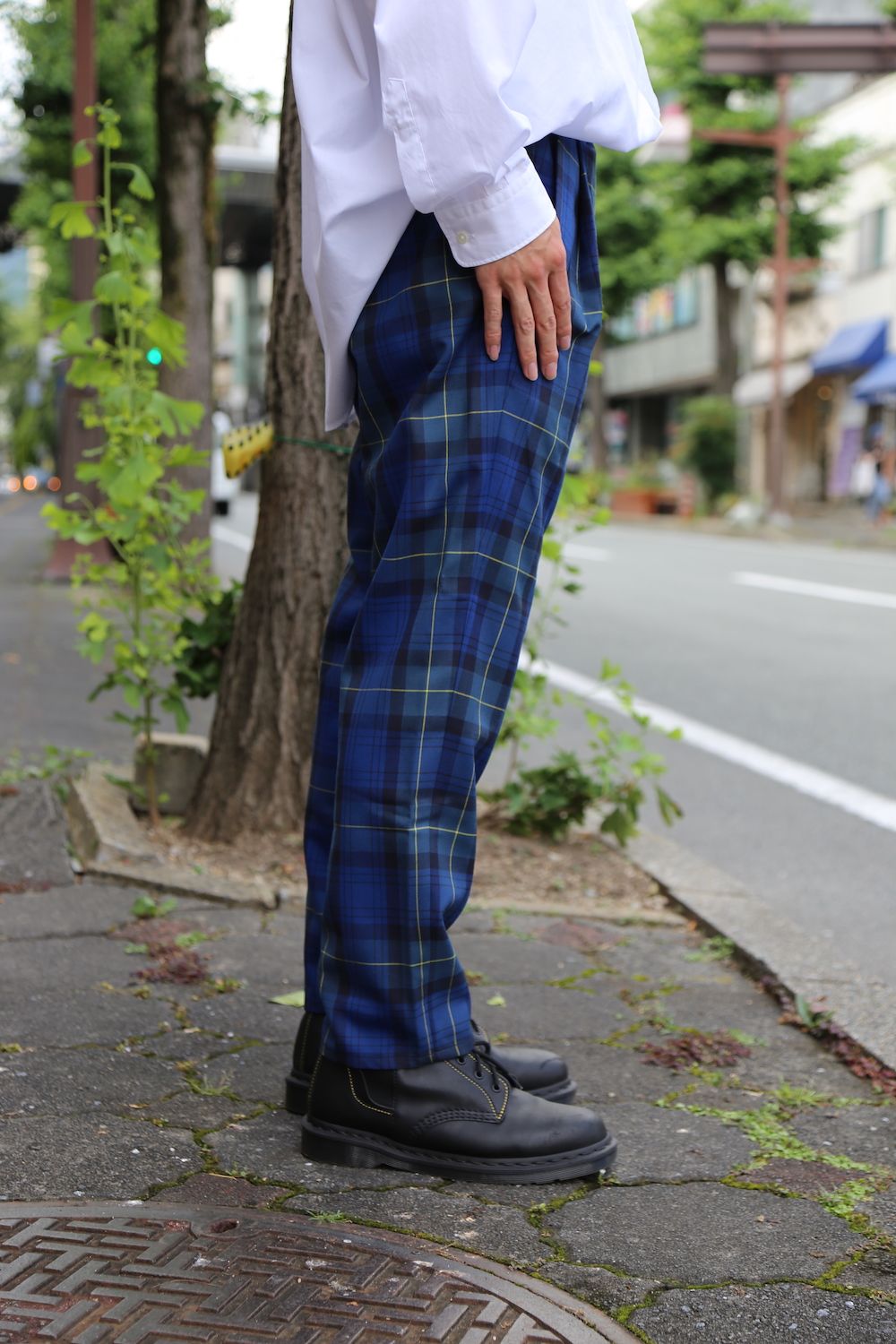 JieDa TARTAN CHECK TUCK SLACKS"NAVY"Style.2020.7.21.