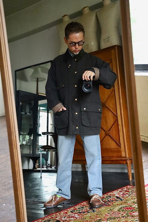 A.PRESSE 2026 STYLE2 Vintage Silk Hemp Riding Oiled Jacketスタイル