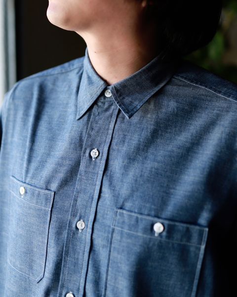 A.PRESSE Rigid Chambray Shirt style.2023.2.10
