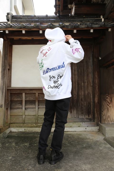 doublet MESSAGE EMBROIDERY HOODIE"WHITE"Style.2020.9.15.