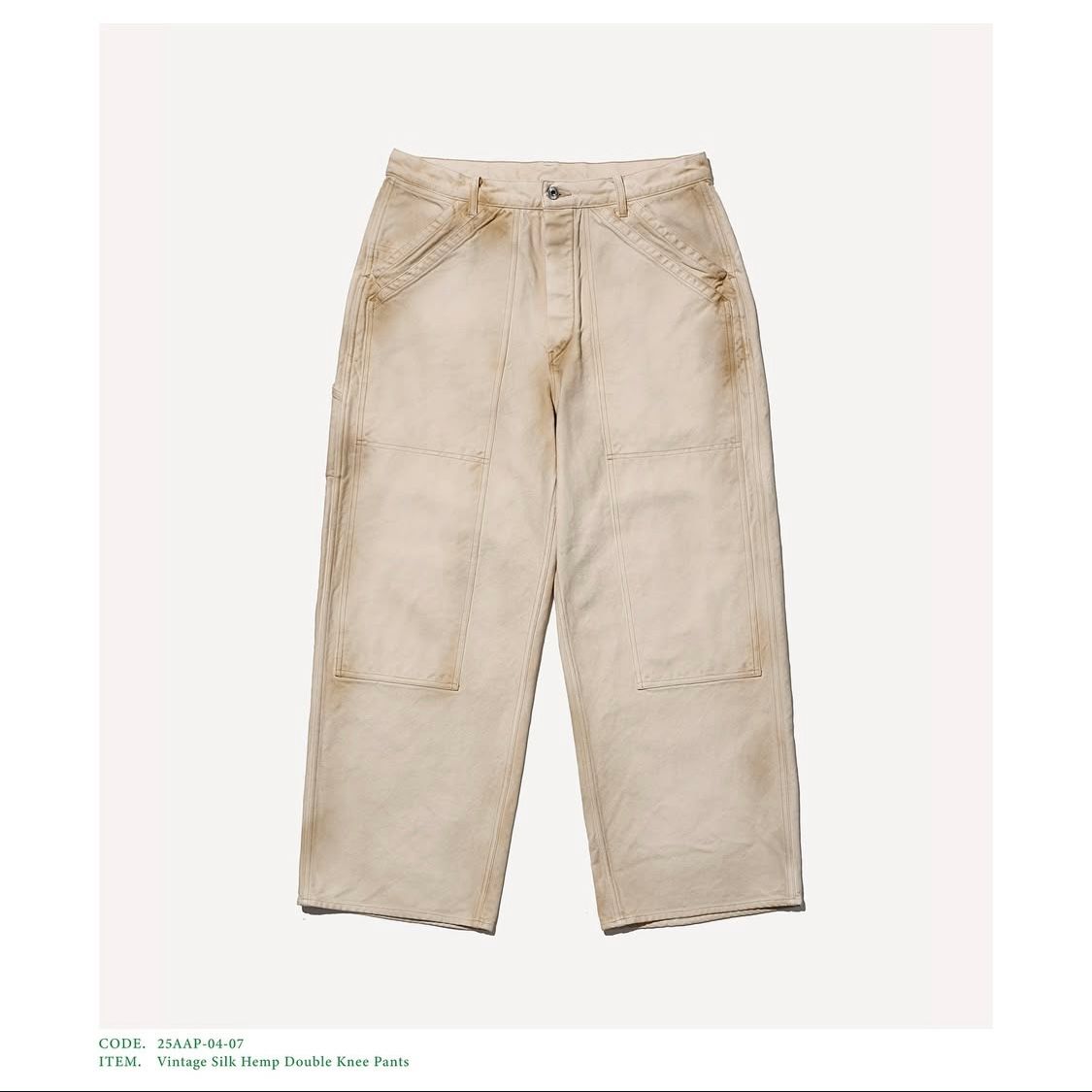 アプレッセ 2025 STYLE2 Vintage Silk Hemp Double Knee Pants(25AAP-04-07)BEIGE