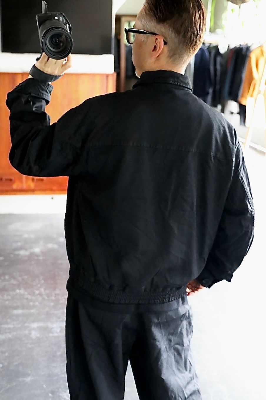 COMME des GARCONS HOMME エステルサージ製品染めブルゾンスタイル.2025.9.5.