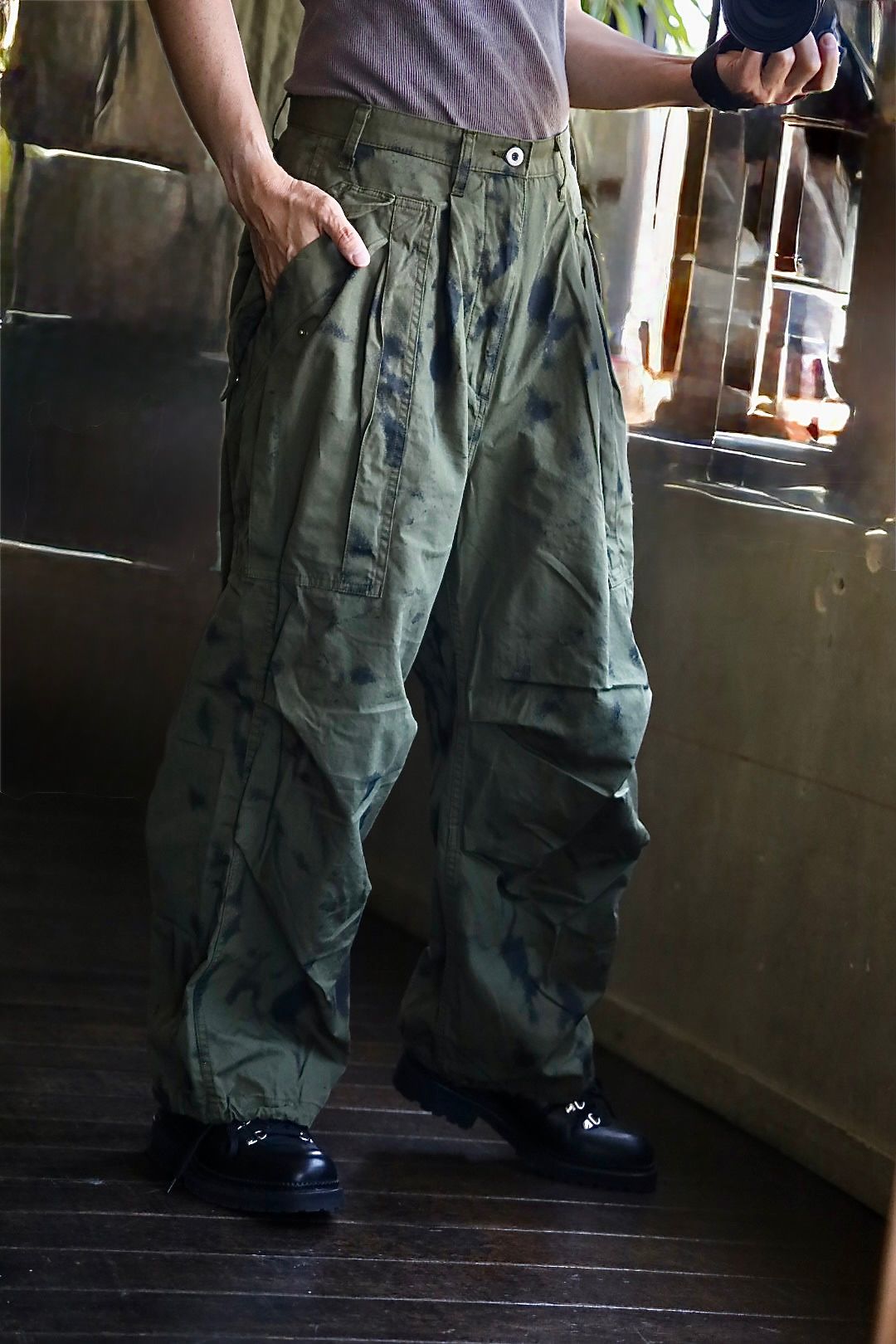 Gurank グランク Poplin camouflage cargo pants(2552)KHAKI/BLACK★新作発売！