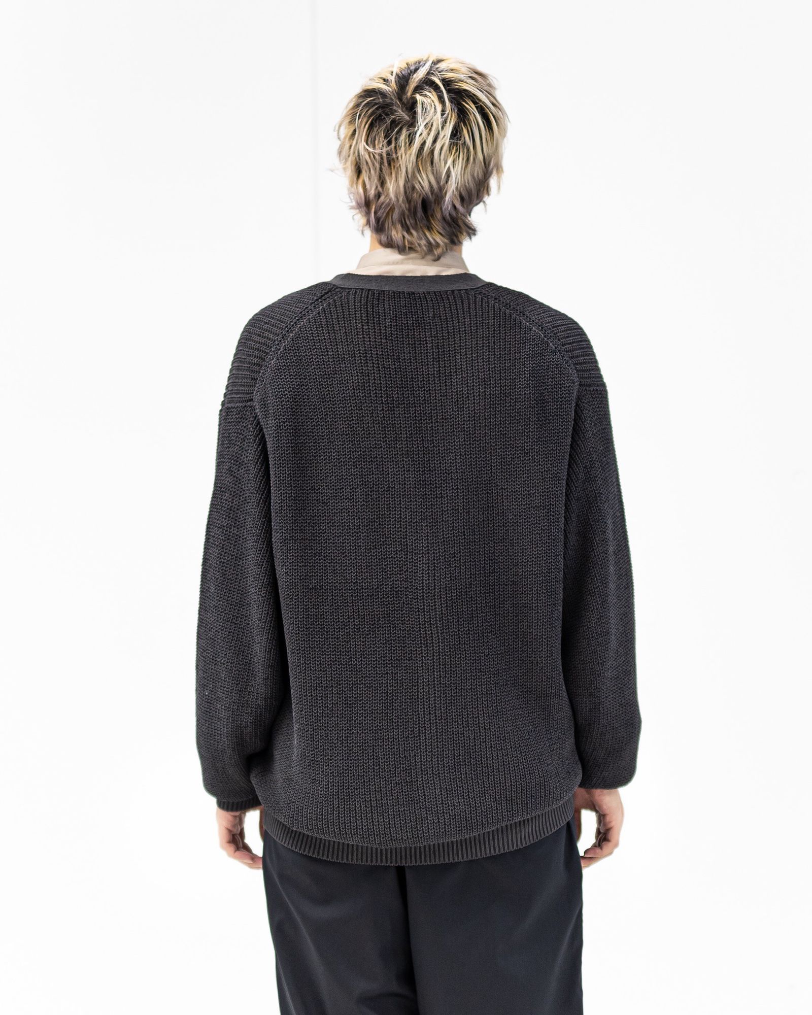 グラフペーパー26SS Coiled Wool Nylon Cardigan(GM261-80434)CHARCOAL☆2月28日(土)発売！