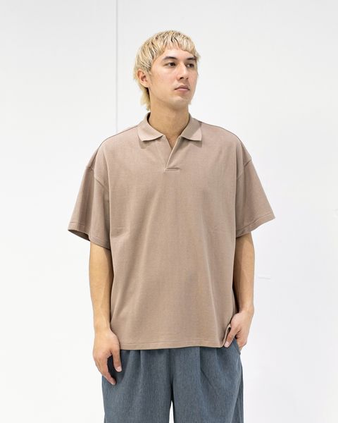 グラフペーパー 26SS Cotton Pique Jersey S/S Skipper Polo(GU261-70416)TAUPE☆4月11日(土)発売！
