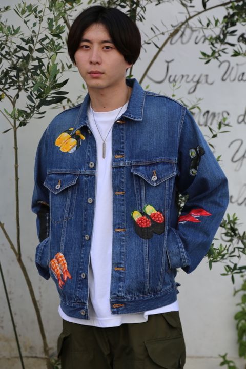 doublet FOOD HAND-PAINTED DENIM JACKET(20AW18BL113)"L.BLUE" style.2020.8.9.