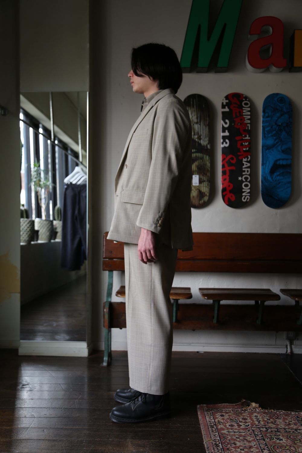 YOKE SIDE OPEN COUBLE-BREASTED JACKET(YK21SS0193J) style