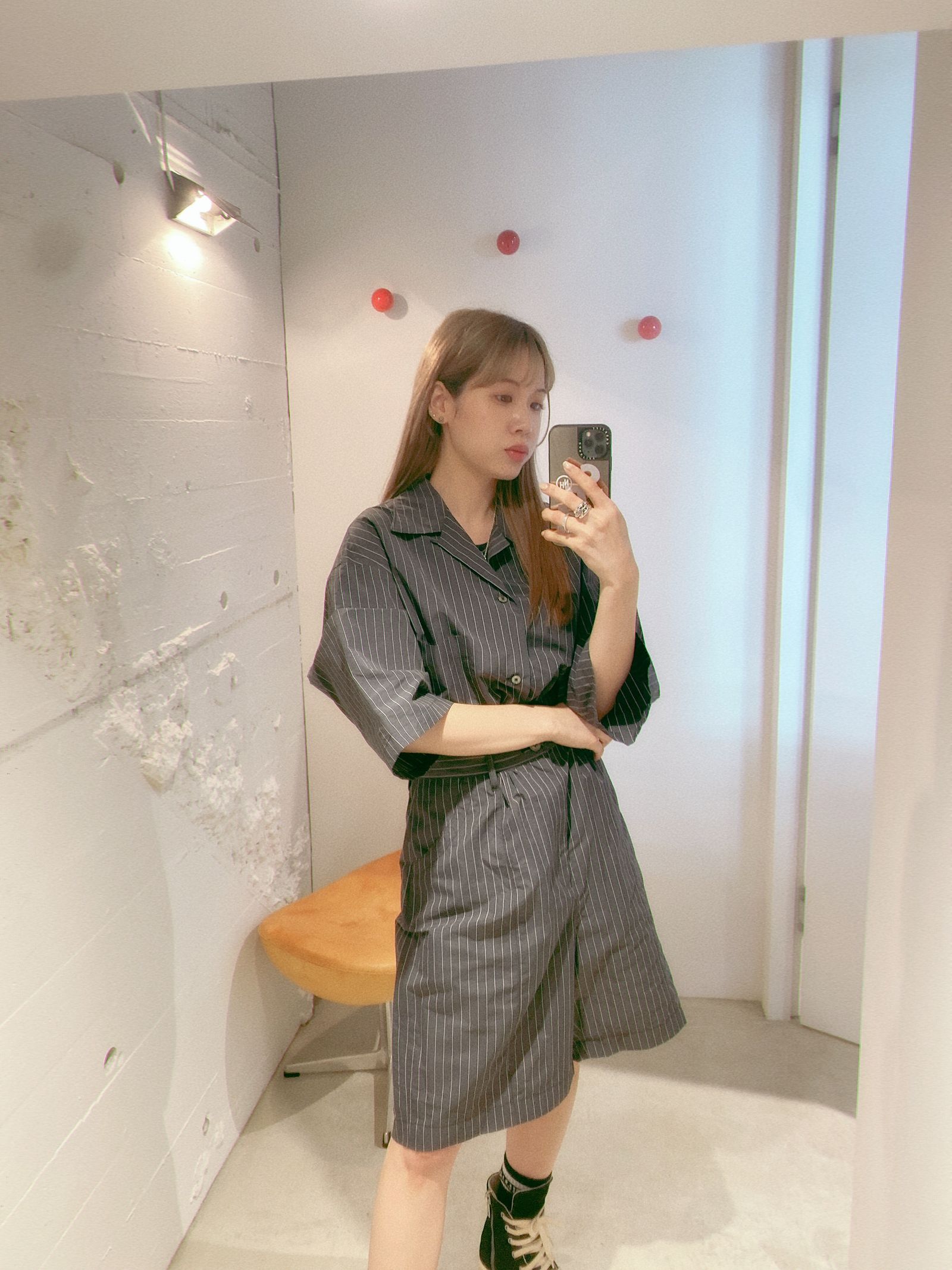 YOKE 新作NYLON STRIPE WIDE SHIRT セットアップstyle.2024.5.4