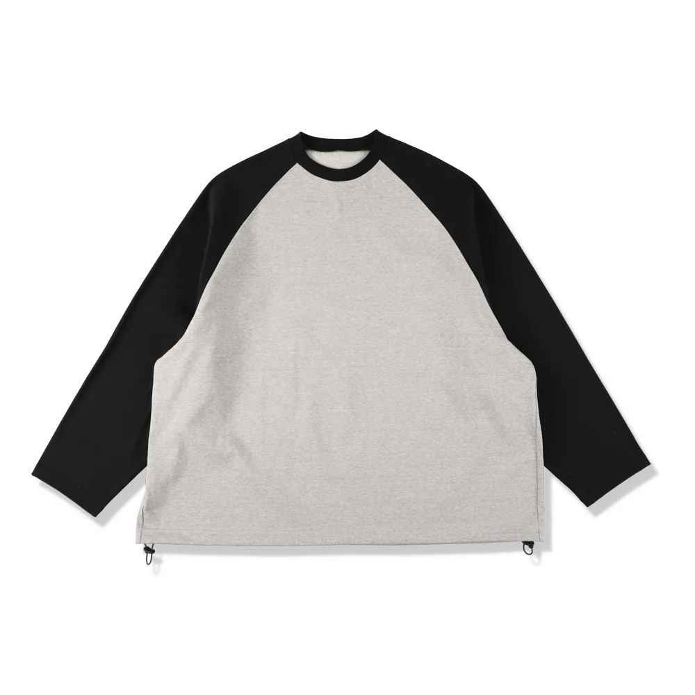 イズネス24AW BALLOON RAGLAN LONG SLEEVE T SHIRT(1006AWCST01)GRAY×BLACK