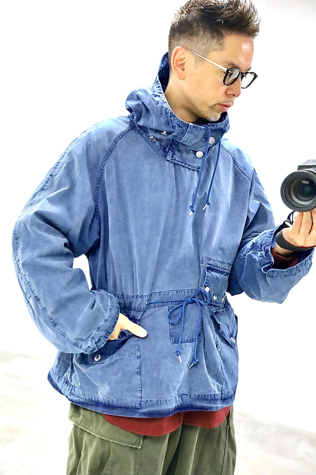 A.PRESSE 2026 STYLE1 Vintage Royal Navy Smockスタイル