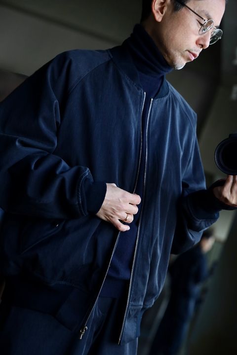 A.PRESSE Silk Padding Jacketスタイル.2025.1.12.