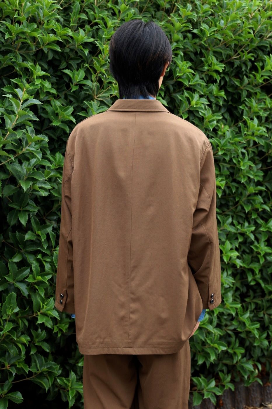 グラフペーパー Fulled Wool Twill Oversized Jacket(GM263-20410)BROWN