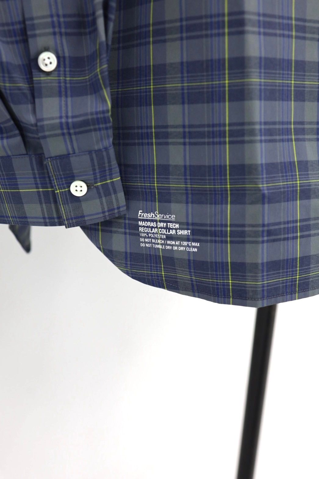 フレッシュサービス MADRAS DRY TECH REGULAR COLLAR SHIRT (FSC261-50251)NAVY★2月14日(土)発売