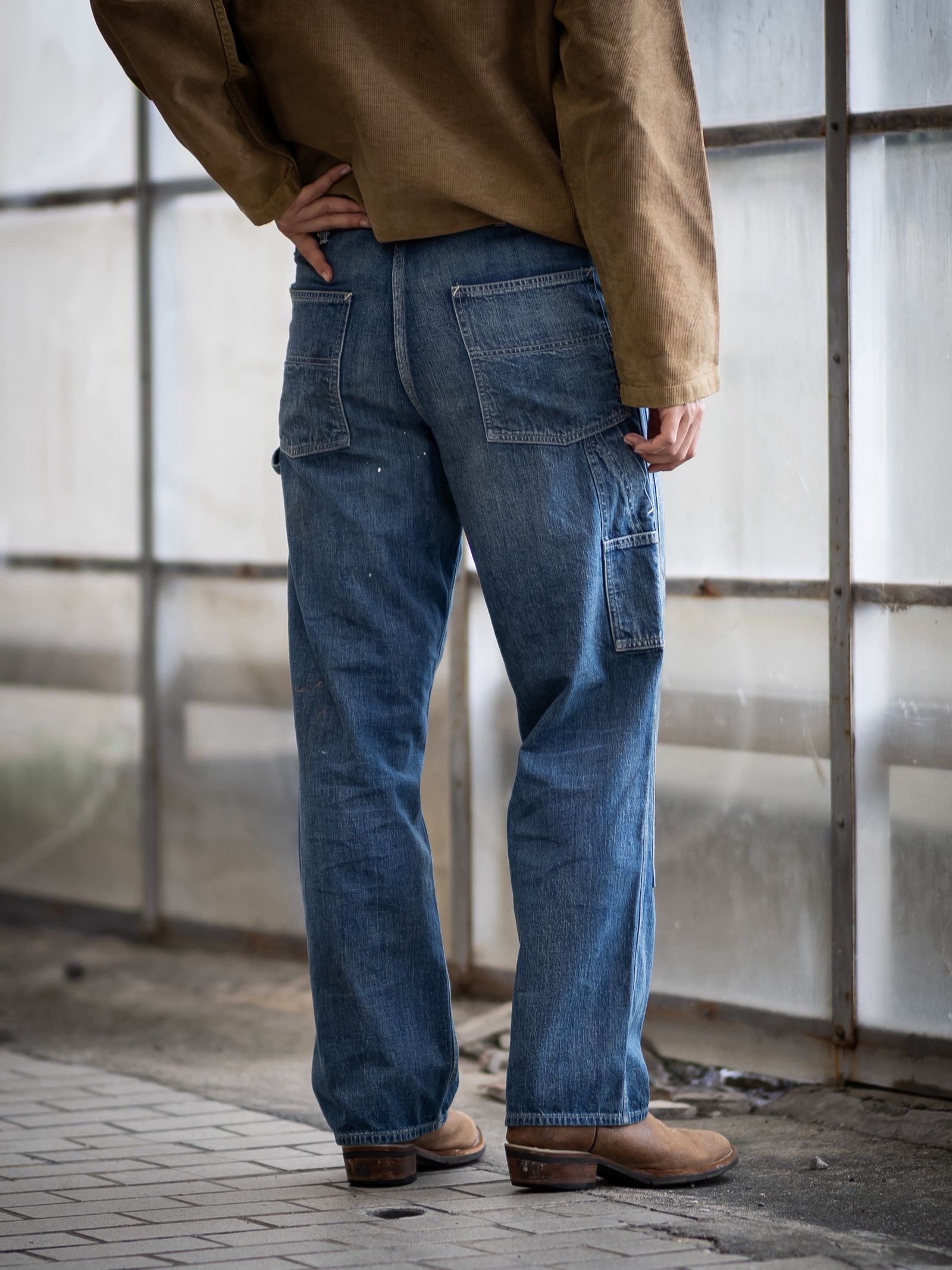 BOWWOW DOUBLE KNEE INDIGO DENIM PANTS MARK STYLE