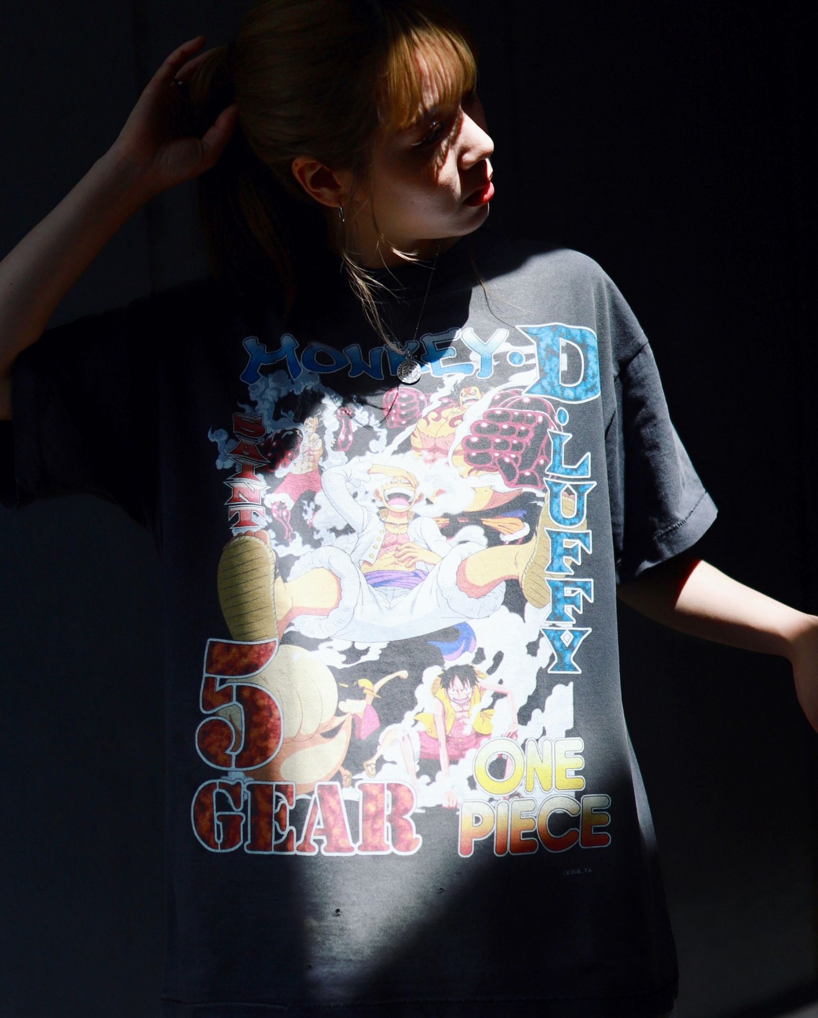 セントマイケル 23AW ワンピースコラボ OP_SS T-SHIRT/LUFFY  (SM-A23-0000-C27)BLACK☆7月29日(土)発売！ - S