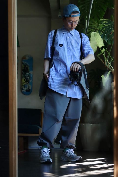 FreshService × HOUYHNHNM “EDITOR’S JACKET” & “EDITOR’S TROUSERS”GRAYスタイル