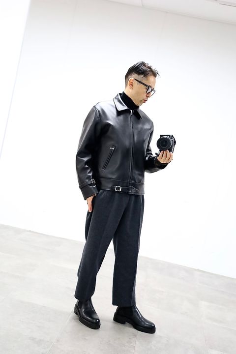 A.PRESSE 2026 STYLE1 Leather French Riders Jacketスタイル