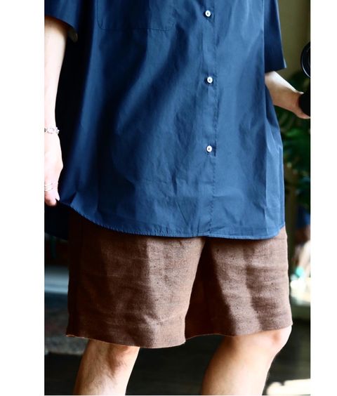 Graphpaper Broad S/S Oversized Regular Collar Shirt"NAVY"スタイル.2022.5.21.