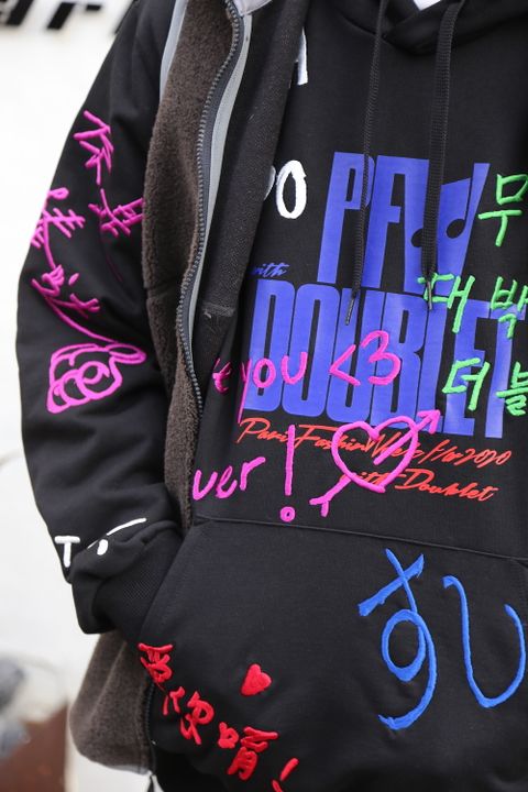 doublet MESSAGE EMBROIDERY HOODIE"BLACK"Style.2020.11.1.