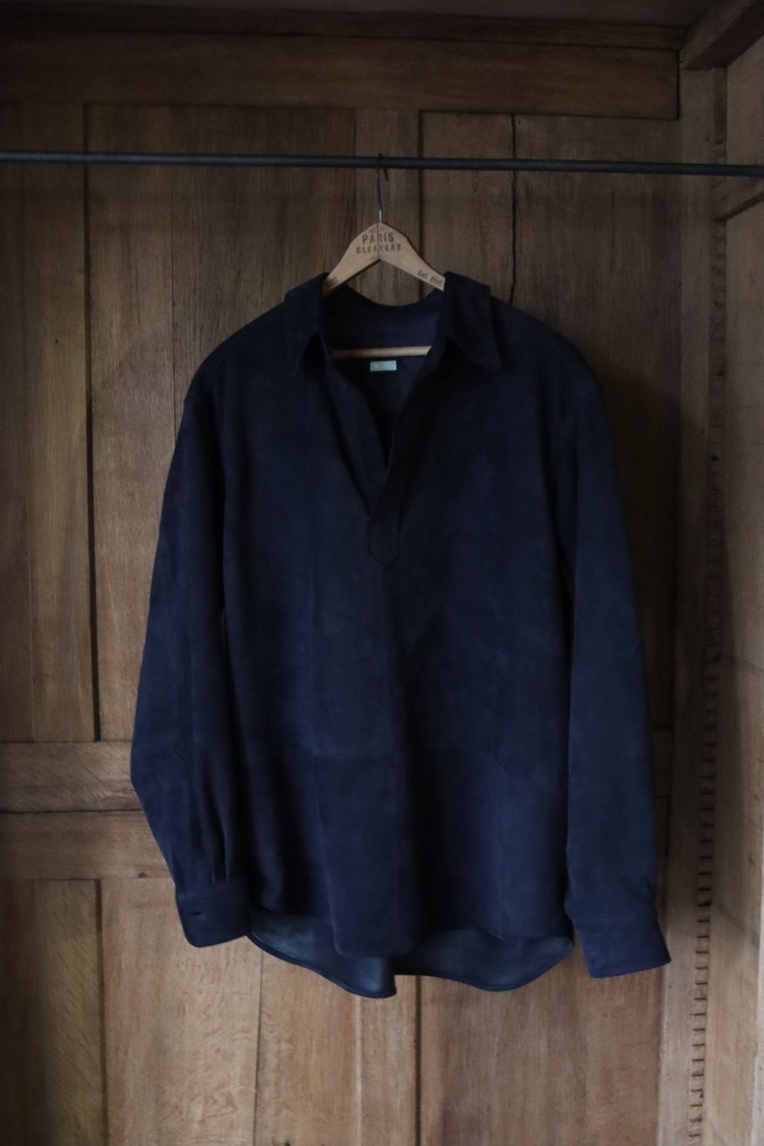 アプレッセ24SS Leather Skipper Shirt(24SAP-02-01H)NAVY☆1月20日(土)発売！