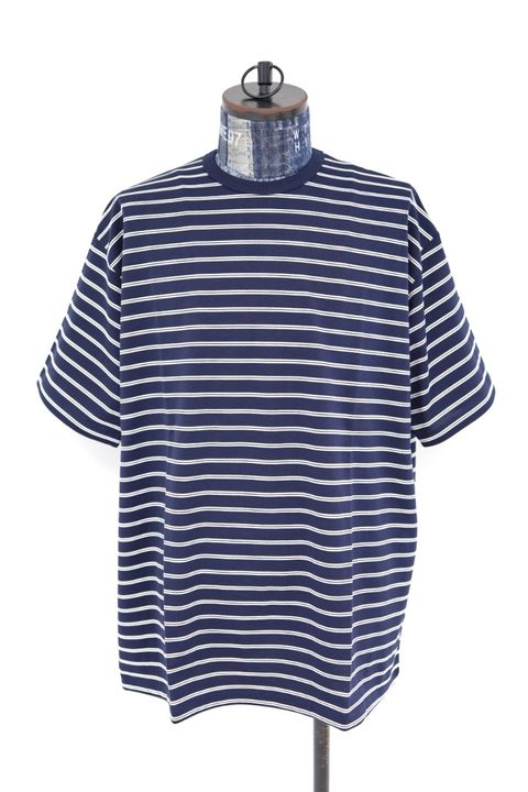 グラフペーパー26SS Tri Spun Border S/S Tee(GU261-70120B)NAVY×WHITE☆2月28日(土)発売！