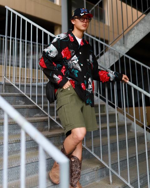 ©SAINT M×××××× ×WILDSIDE YOHJI YAMAMOTO PAJAMA SHIRT markスタイル