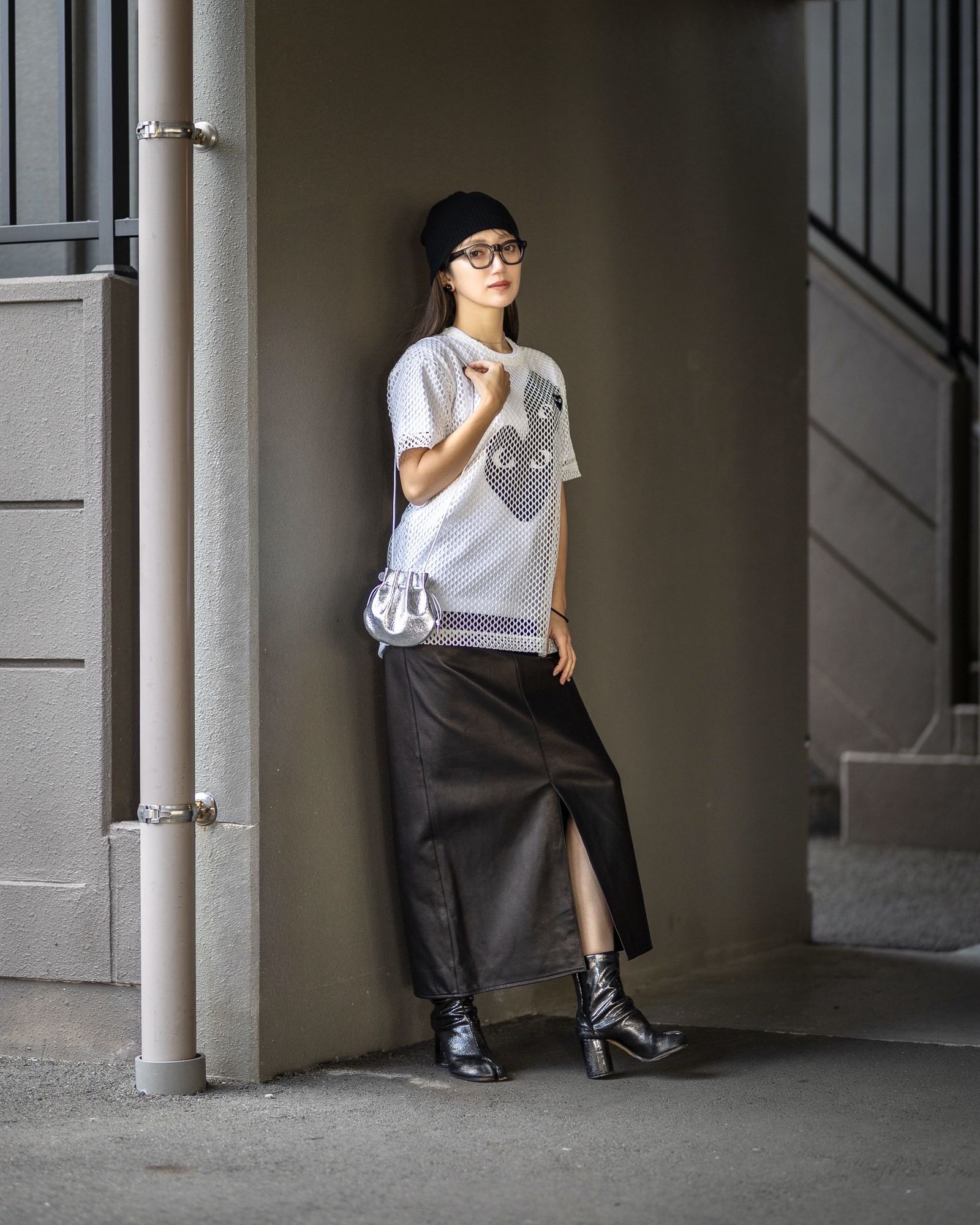 PLAY COMME des GARCONS  BLACKエンブレムメッシュTシャツ style.2025.12.13