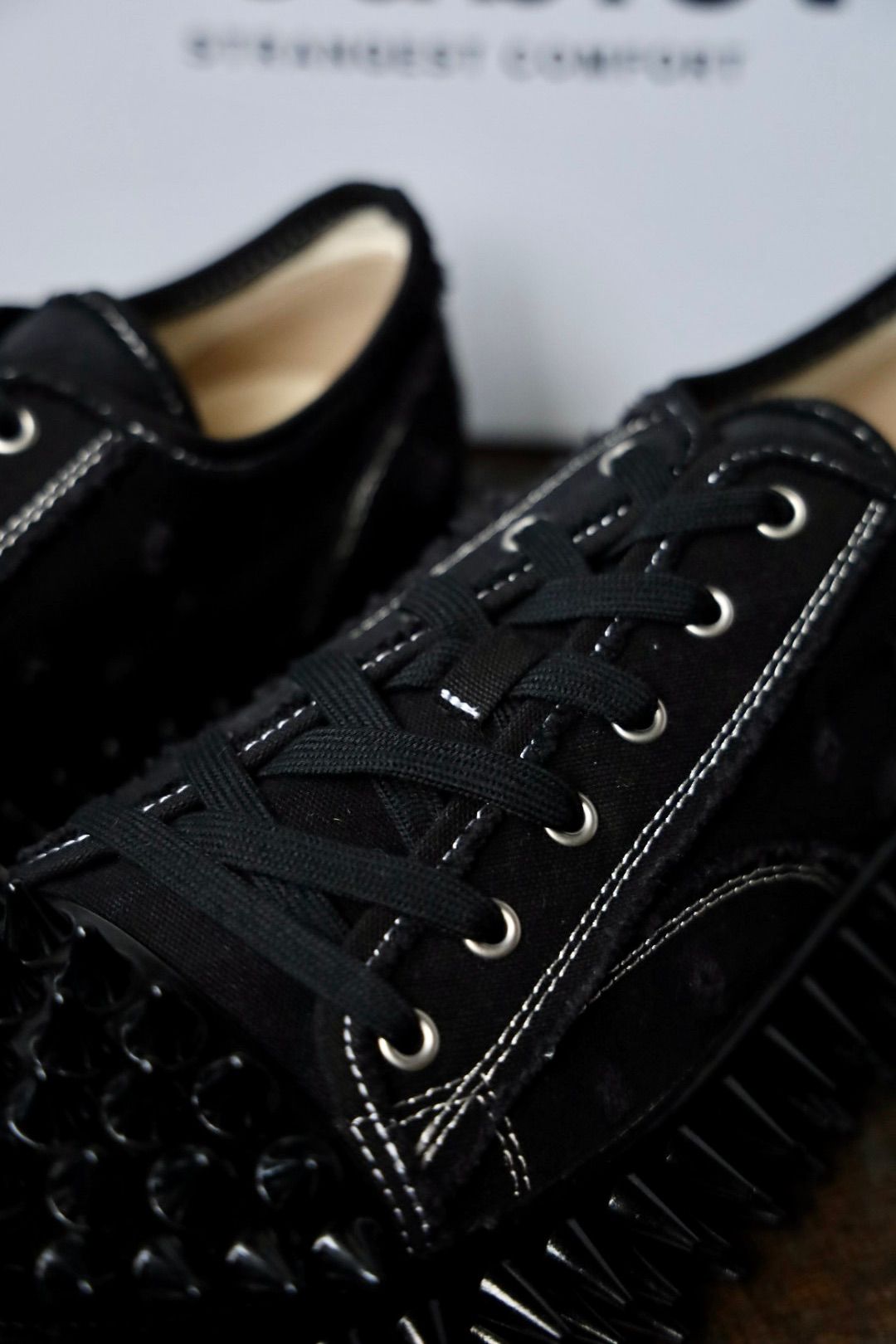 doublet 25AW スニーカーSPIKY CANVAS SNEAKER (25AW75FT62)BLACK