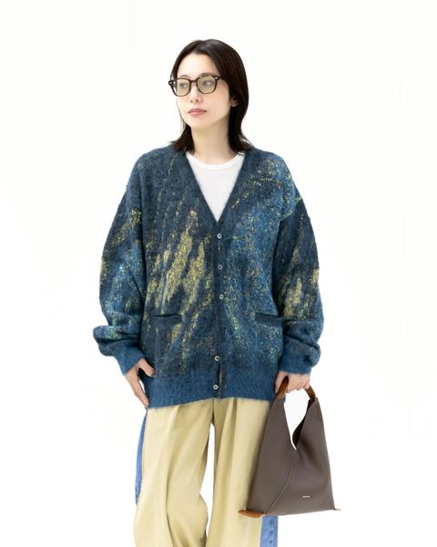 YOKE Abstract Jaquard Mohair Cardigan style 2025.12.27