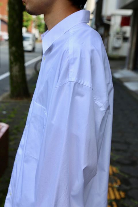 Graphpaper Broad L/S Oversized Regular Collar Shirt(GM203-50110B)"WHITE"Style.2020.7.14.