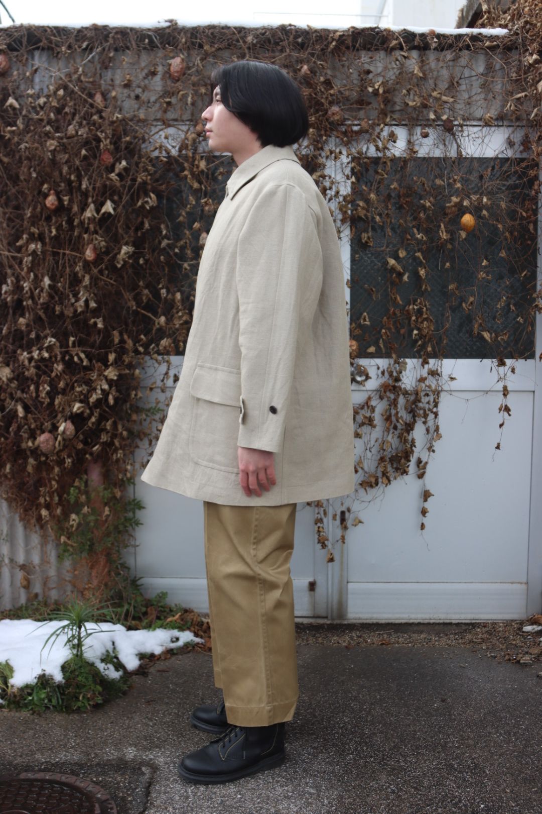 A.PRESSE Linen Half Coat style.2023.1.27 | 3140 | mark