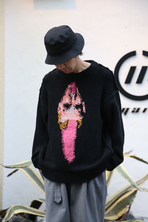 doublet HAND-KNITTING JACQUARD PULLOVER "BLACK"Style.2020.10.16.