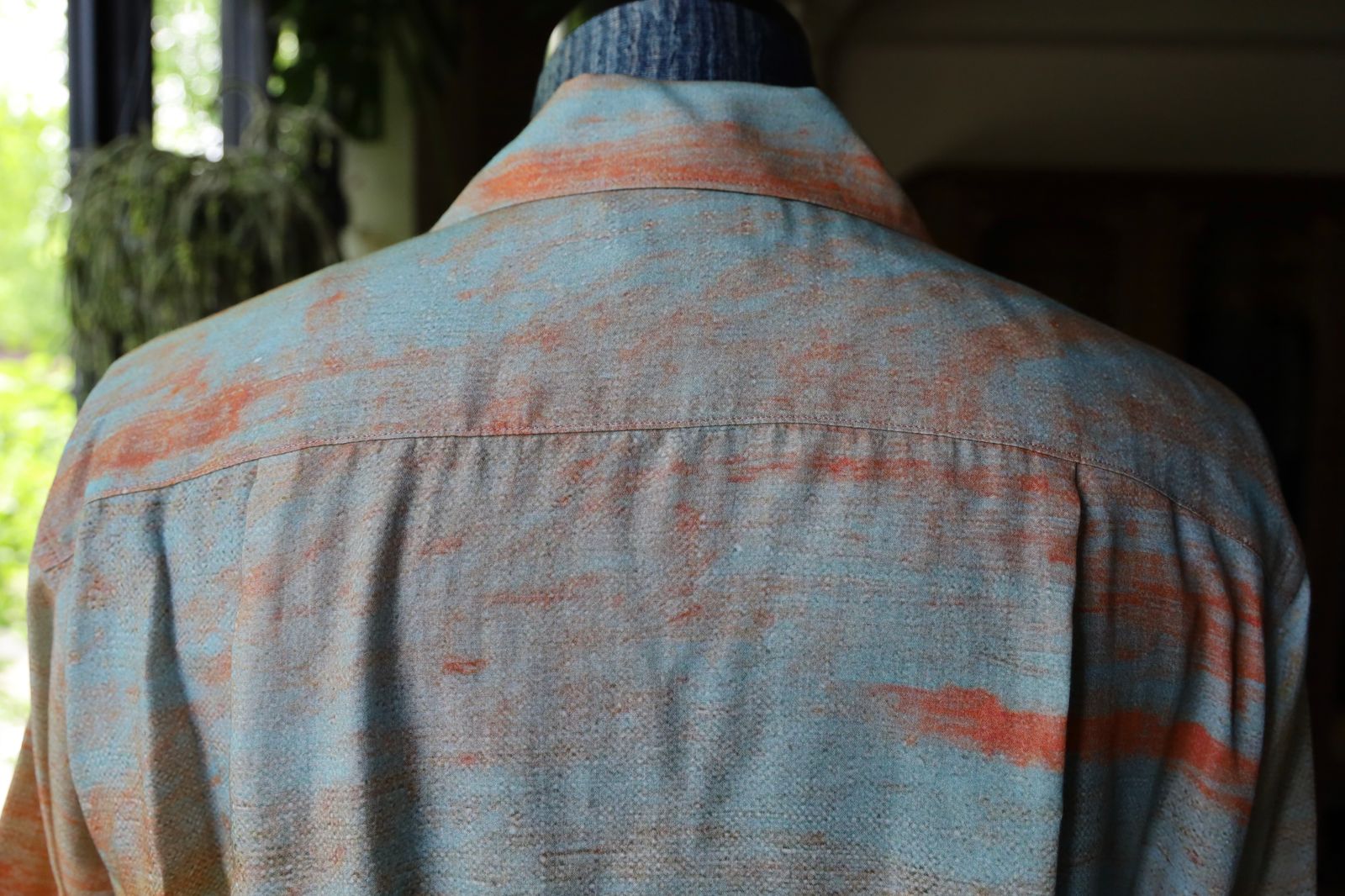 ヨーク24SS LANDSCAPE PRINTED OPEN COLLAR SHIRT(YK24SS0710SH) ORANGE