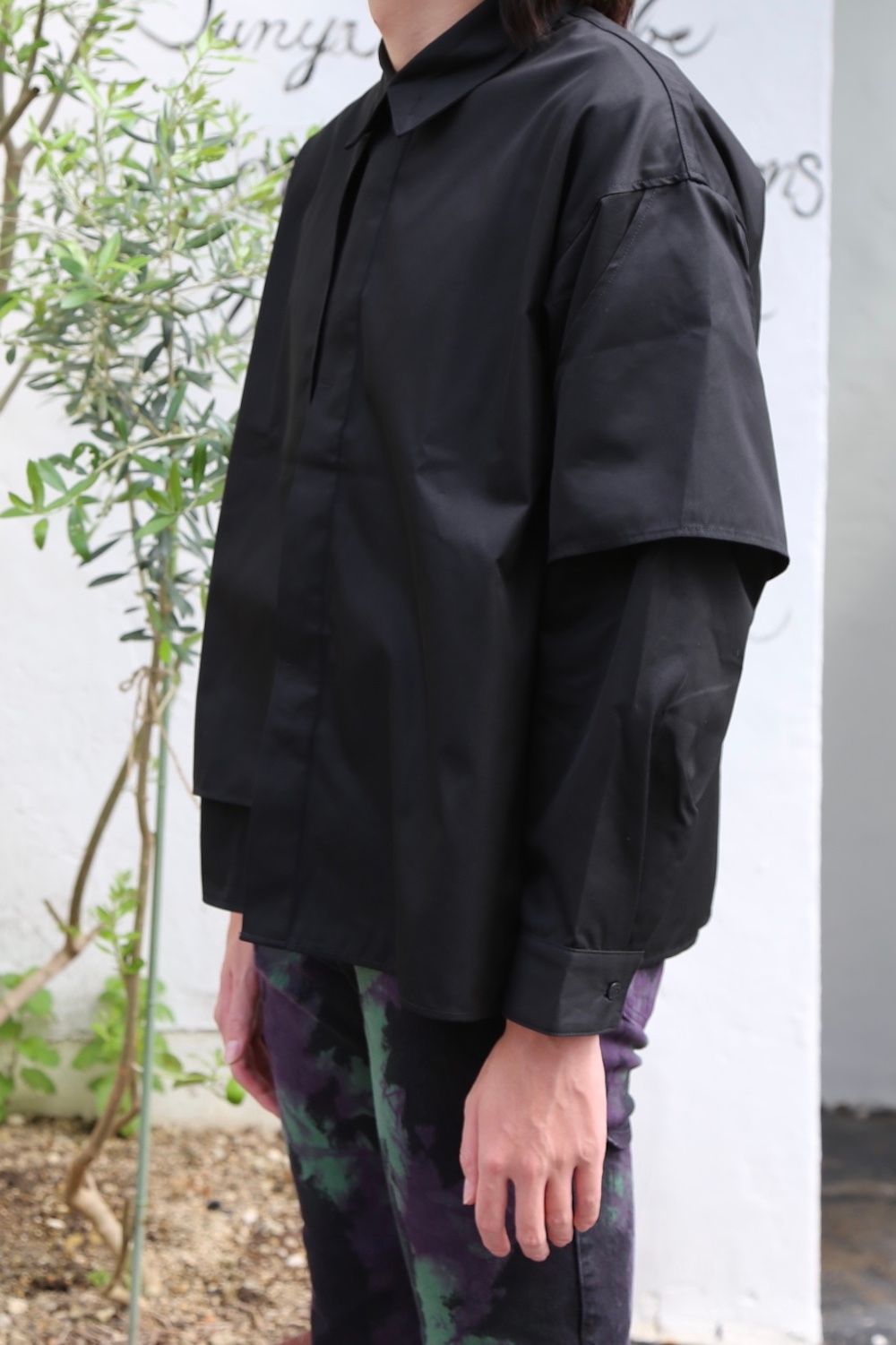 JieDa2020AW T/C FLAP SHIRT "BLACK"(Jie-20W-SH07-B) style.2020.7.17.