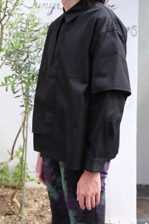 JieDa2020AW T/C FLAP SHIRT "BLACK"(Jie-20W-SH07-B) style.2020.7.17.