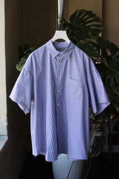 is-ness×THOMAS MASON VENTILATION SHORT SLEEVE SHIRT"BLOCKS STRIPE"style.
