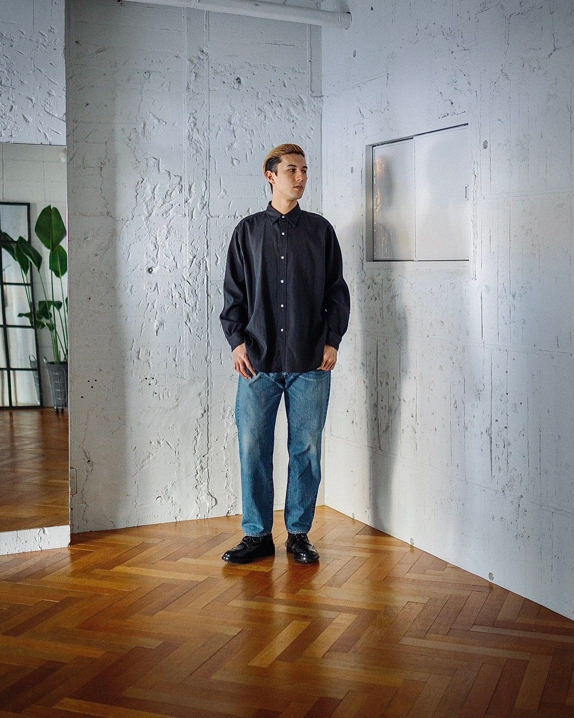アプレッセ Double Weave Twill Regular Collar Shirt(25SAP-02-10H)BLACK☆1月11日(土)発売！