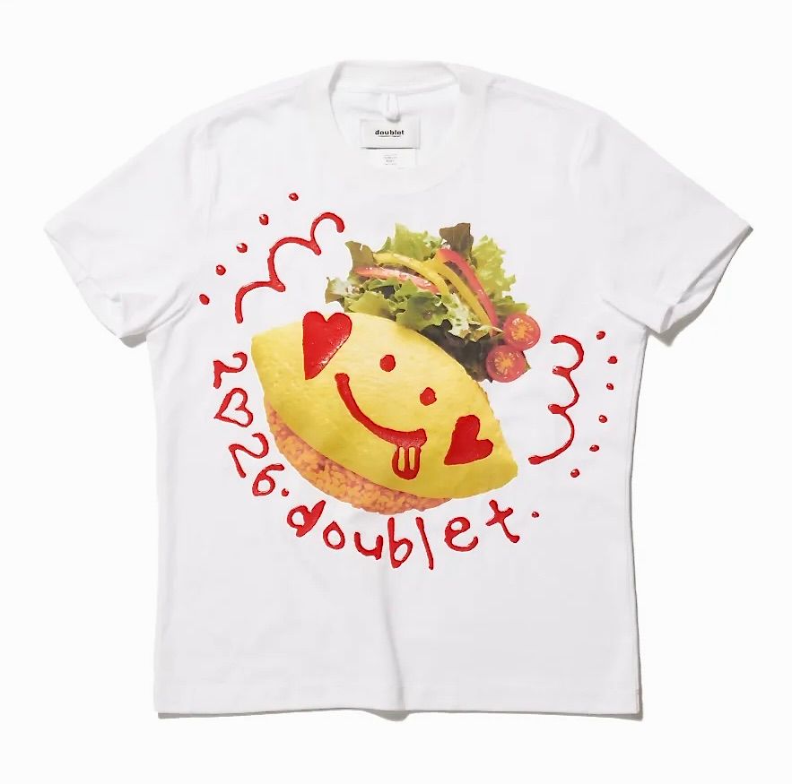 doublet ダブレット26SS KETCHUP MESSAGE OMURICE T-SHIRT (26SS30CS426) WHITE ★1月17日(土)11:00発売！