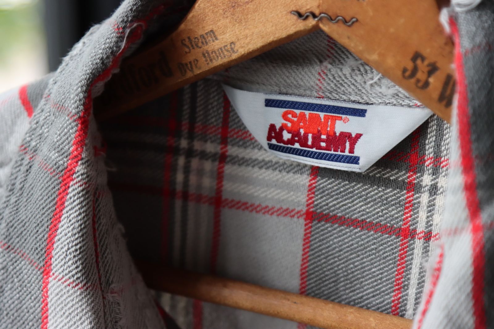 セントマイケル 22AW Saint Mxxxxxx X Shermer Academy  コラボチェックシャツ(SM-A22-0000-060)GRAY×RED - S