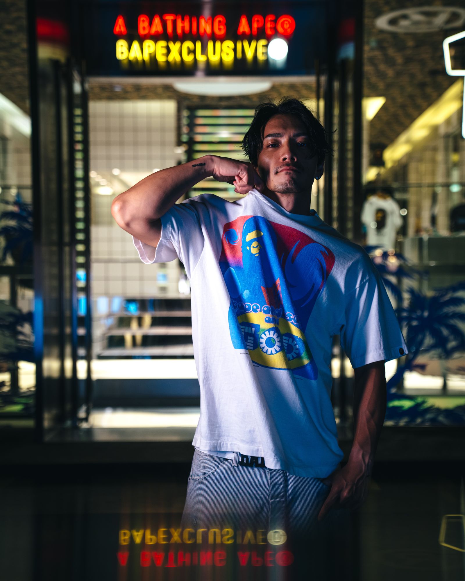 セントマイケル Tシャツ GOD BAPE_SS TEE(SM-HR1-0000-C35)WHITE★8月23日(土)発売！