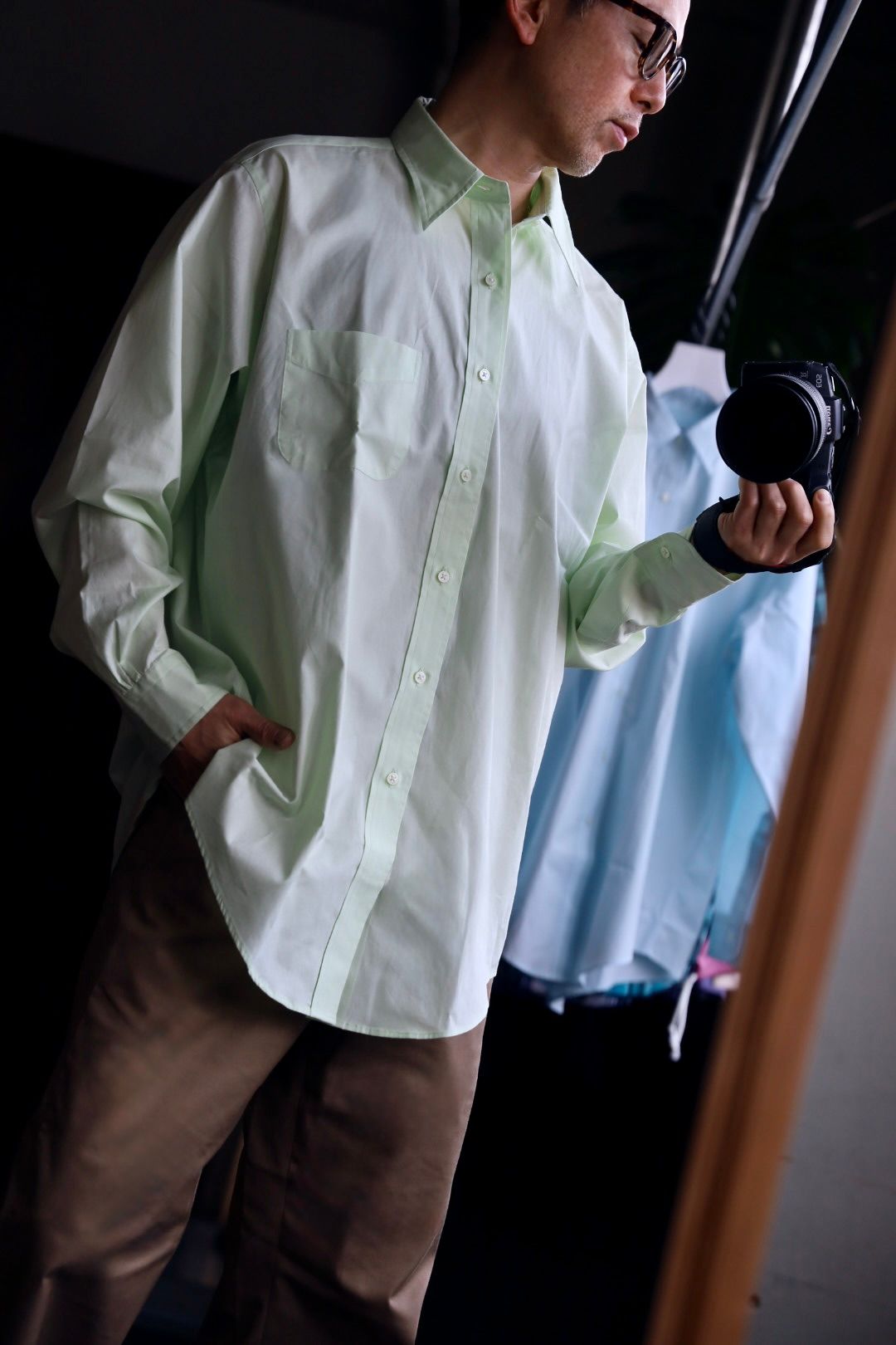 ファウンダ 25SS REGULAR COLLAR SHIRT(015FD251014)GREEN
