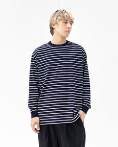 グラフペーパー26SS Tri Spun Border L/S Tee(GU261-70121B)NAVY×WHITE☆2月28日(土)発売！